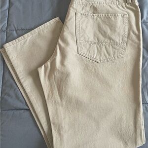 Nautica Men's 34 x 30 Light Grey 5-Pocket Khaki Chinos